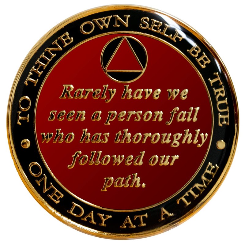 Sobriety Chip AA Bill & Bob Red Triplate (13 Year)