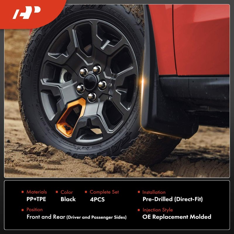 A-Premium Set of 4PCS Mud Flaps Splash Guards Mudguards Mudflaps