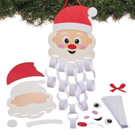 Baker Ross FN345 Santa Beard Paper Chain Kits - Pack of 3, Christmas Arts and Crafts for Kids, Christmas Decorations