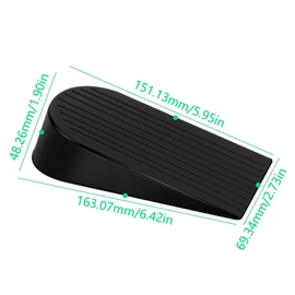 2Pcs Door Stoppers, Extra Large Rubber Door Wedge Heavy Duty Doorstop for Floor, Anti-Skid, Black