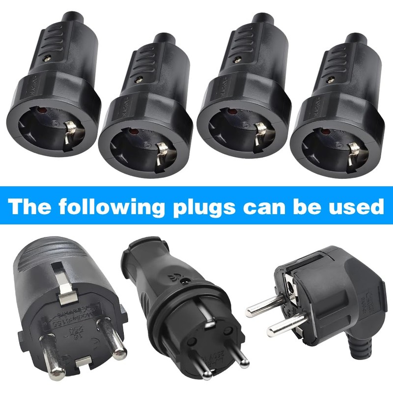 Schuko Coupling CHEVVY Pack of 4 Rubber Coupling 250 V