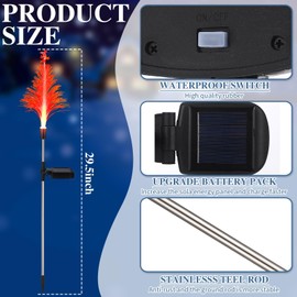 Baquler 2 Pcs Solar Christmas Tree Garden Stake Lights Outdoor Christmas Tree Lighted Yard Decorations Multicolor LED Solar Stakes for Pathway Lawn Patio Xmas Ornament (Moon Star)