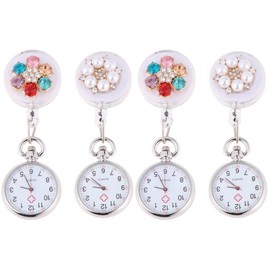 Gatuida 2sets Analog Watch for Nurses Nurse Pin Watch Plastic Flexible Material on Pocket Hanging Watch for Students 2pcs*2