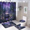 DIPQIMI 4Pcs Mysterious Witch Cauldron Shower Curtain Sets with Rugs,