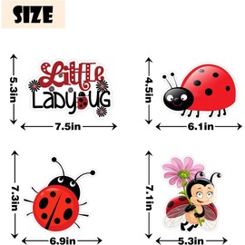 16Pcs Monkey Animals Centerpiece Sticks Safari Animal Table Toppers for Jungle Birthday Party Zoo Animals Baby Shower Supplies Safari Party Decoration (Ladybug)