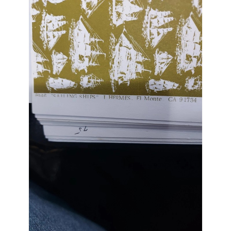 J. Hermes Dollhouse Wallpaper J. Hermes Sailing Ships Gold &