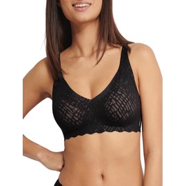 Sloggi Women's Zero Feel Bliss Soft Bra, black, XL large sizes