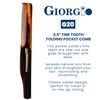 Giorgio G20 Folding Mustache and Beard Comb - Fine Tooth