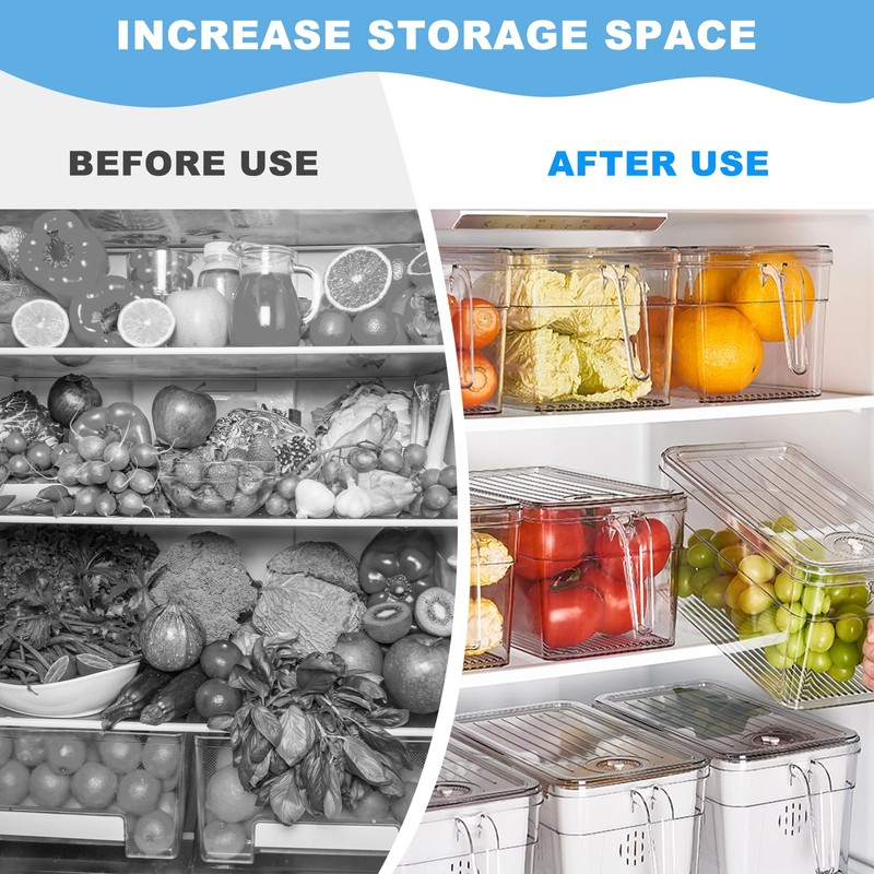 Generisch Storage Containers for Fridge with Lid, Divided Snack Storage