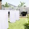 2 Packs White Round Cocktail Table Skirt 32"x 43"
