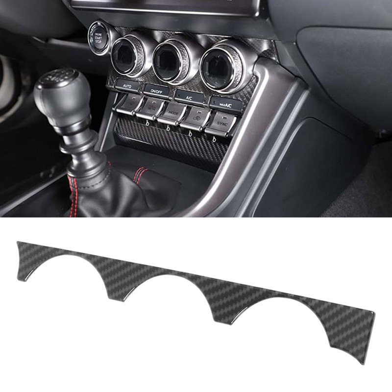 Car Air Conditioning Knob Panel Frame Trim Carbon Pattern Smooth