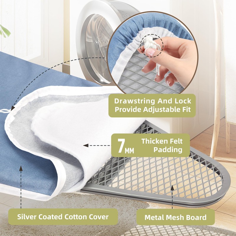 Storageideas Ironing Board 48" x 18" with Iron Holder, Adjustable