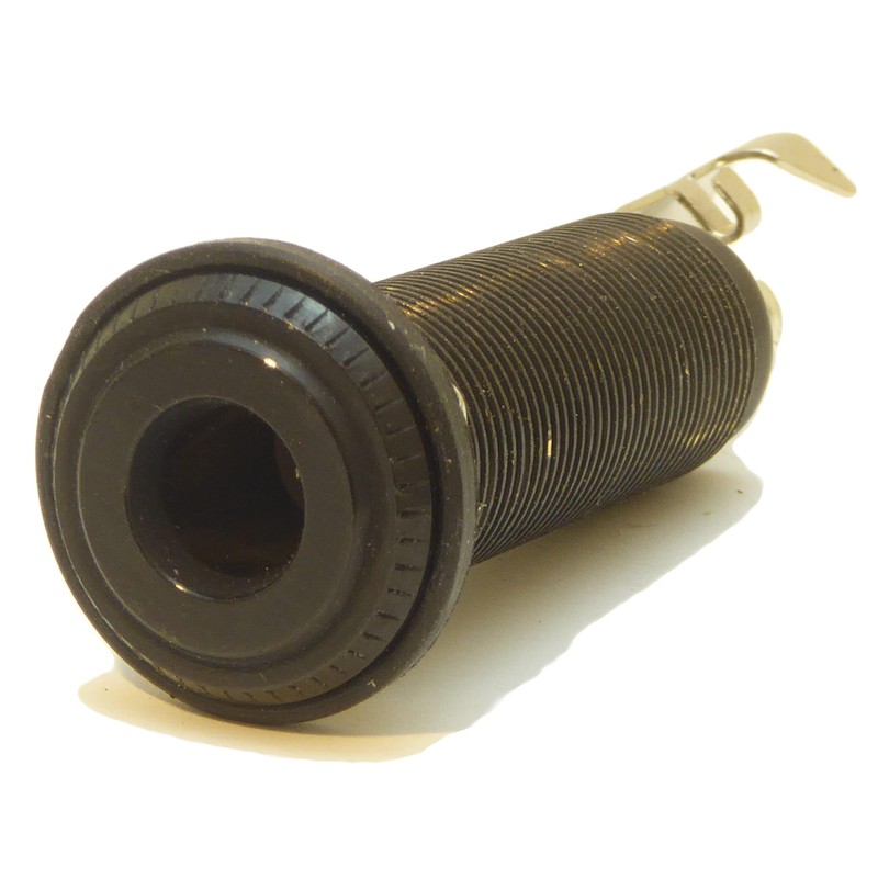 Long body barrel type guitar jack socket