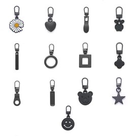 CARPEDIEM Zipper Pulls, Easy to Install, Handmade Bag, Wallet, Clothes, Shoes, Clothes, Replacement DIY Metal Zip Heads, 13 Pieces