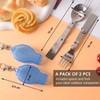 2Pcs Folding Spoon Foldable Stainless Steel Spoons Portable Camping Cutlery