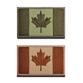 Zcketo 2 PCS Canada Flag Patches Hook and Loop Fastener Embroidered Tactical Military National Canadian Patch for Attach to Caps,Bags,Backpacks,Vest,Uniforms,Team,Tactical Clothes Etc.