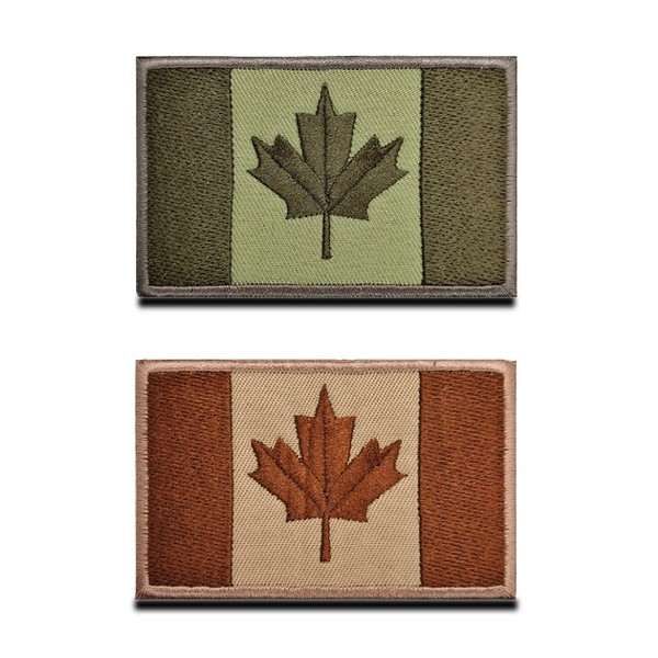 Zcketo 2 PCS Canada Flag Patches Hook and Loop Fastener