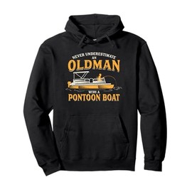 Funny Old Pontoon Boating Captain Pullover Hoodie