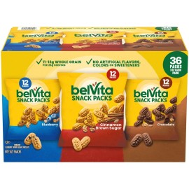 belVita Bites Breakfast Biscuits Variety Pack, 1 oz Pouches, 36 Count.