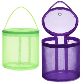 2 Pcs DIY Wool Storage Bag Crochet Yarn Storage Bag Yarn Drum Knitting Bags Round Yarn Ball Holder Bag Kit Knitting Storage Bag Knitting Tote Bag Empty Grid Small Travel Sewing Box