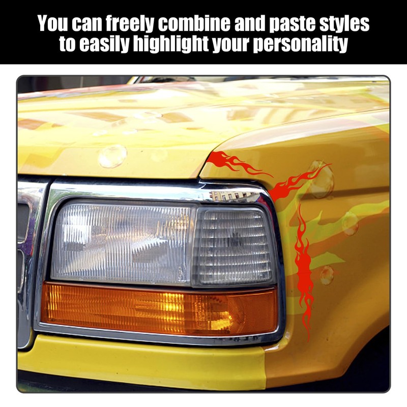 8 Pairs of Flame Stickers, Creative Reflective Stickers, Body Scratches