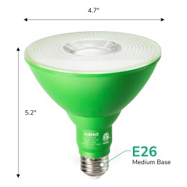 EDISHINE PAR38 Dimmable Green Flood Light Bulbs ChristmasDecor