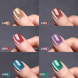 GAOY Glitter Galaxy Cat Eye Gel Nail Polish Set with Magnet for Holographic Cat Eye, Salon Gel Manicure and Nail Art DIY at Home, Gift for Women