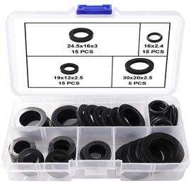 Lyeteung 50 Pieces 1/2 3/4 1 Inch Tap Repair Washer Kit, Rubber Flat Washer, O-Rings Sealing Rings, for Shower Head Taps Hoses