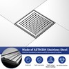 Bernkot Square Shower Drain 6", 304 Stainless Steel Floor Drain