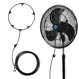Tornado 13 Inch Misting Kit for Cooling Outdoor, Portable Misters for Outside Patio, Fan Water Mister system for Backyard/Porch/Garden,19.6FT Misting Line + 5 Brass Mist Nozzles, Fit most Outdoor Fans