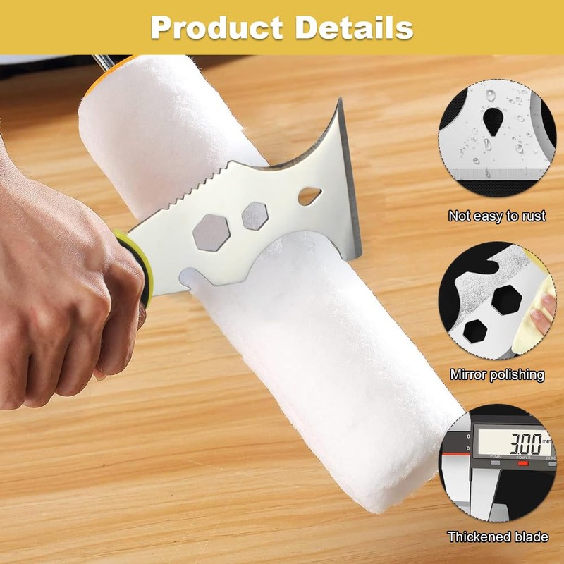 Wallpaper Scraper Tool with 1 Gloves, Stainless Steel 15-in-1 Paint