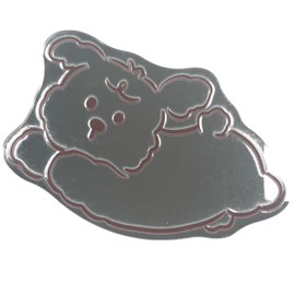 イラストミラー 粘着式 両面テープ スマホグリップ 韓国 グリップトック 鏡 ロゴ モチーフ シルバー シンプル かわいい スマホスタンド GRIPTOK 落下防止 カスタム レディース (いぬ散歩)