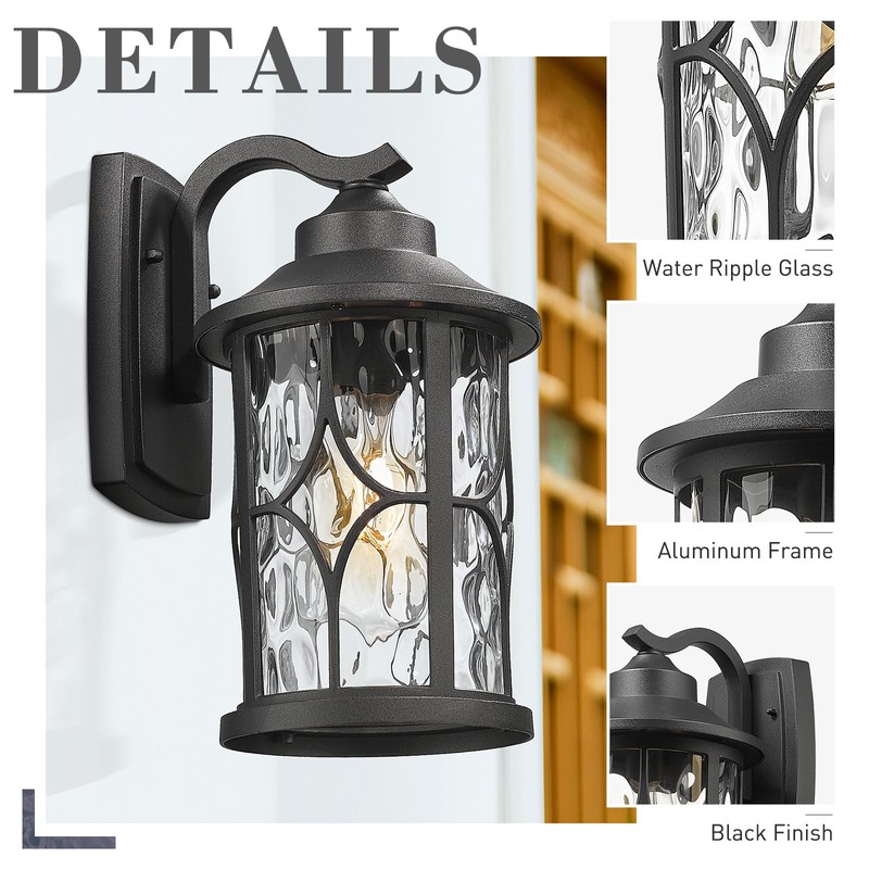 zeyu 2 Pack Patio Wall Light Fixture, 12 Inch Outdoor
