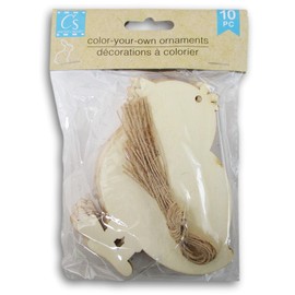 Easter Wood Shape Cutout Ornament Craft Color-Your-Own - 10 Piece (Chick)