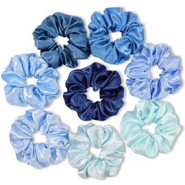 Scrunchies for Women Hair Ties Bands Satin Hair Scrunchies for Girls Big Scrunchies for Women's Thick Curly Hair Ponytail Holders Cute Pony Tails No Crease Hair Ties No Damage