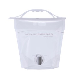 Iwatani Material WWB-5CL Water Tank, Washable, Water Bag, 1.3 gal (5 L), Transparent, Easy to Pour Spigot Included, Camping, Leisure, Disaster Prevention, Approx. 14.6 x 14.2 x 6.3 inches (37 x 36 x 16 cm)