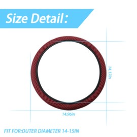 Moly Magnolia Elastic Stretch Steering Wheel Cover, Universal 15 Inch Automotive Steering Wheel Cover, Microfiber Breathable Anti-Slip Odorless Ice Silk, Warm in Winter Cool in Summer (Wine Red)