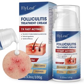 Folliculitis Treatment Cream for Scalp & Body – 5% Benzoyl Peroxide with Tea Tree Oil – Fast Relief for Scalp Folliculitis, Razor Bumps, Ingrown Hairs, Itching & Body Acne – 100g