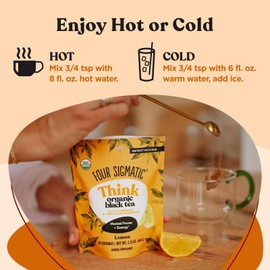 Four Sigmatic Lion's Mane Tea for Mental Clarity Organic Black Tea with Lemon Juice 2.12 OZ