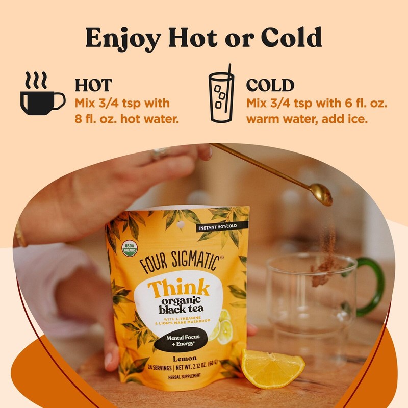 Four Sigmatic Lion's Mane Tea for Mental Clarity Organic Black