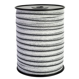 HENGTONG Electric Fence Poly Tape Horse Fencing Tape 656 Feet 200m, 3/5 Inch 15mm Width, 4 Strong 0.18mm Stainless Steel Conductors, Yellow and Gray