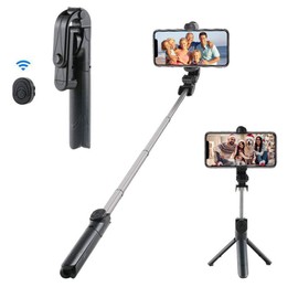 Wireless Selfie Stick, Adjustable with Tripod Stand and Detachable Wireless Remote, Support Video Record, Extendable Monopod for Gopro Camera Android Machines iPhone16 15 14 13Pro Max/XS,Galaxy