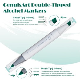 DAPHNIE 49 Alcohol Markers, With Bleeding-Proof Drawing Mat, Dual Tips Brush & Chisel Art Markers for Coloring, Sketching, Card Making and DIY Patinting- Perfect for Adults and Kids -Refillable