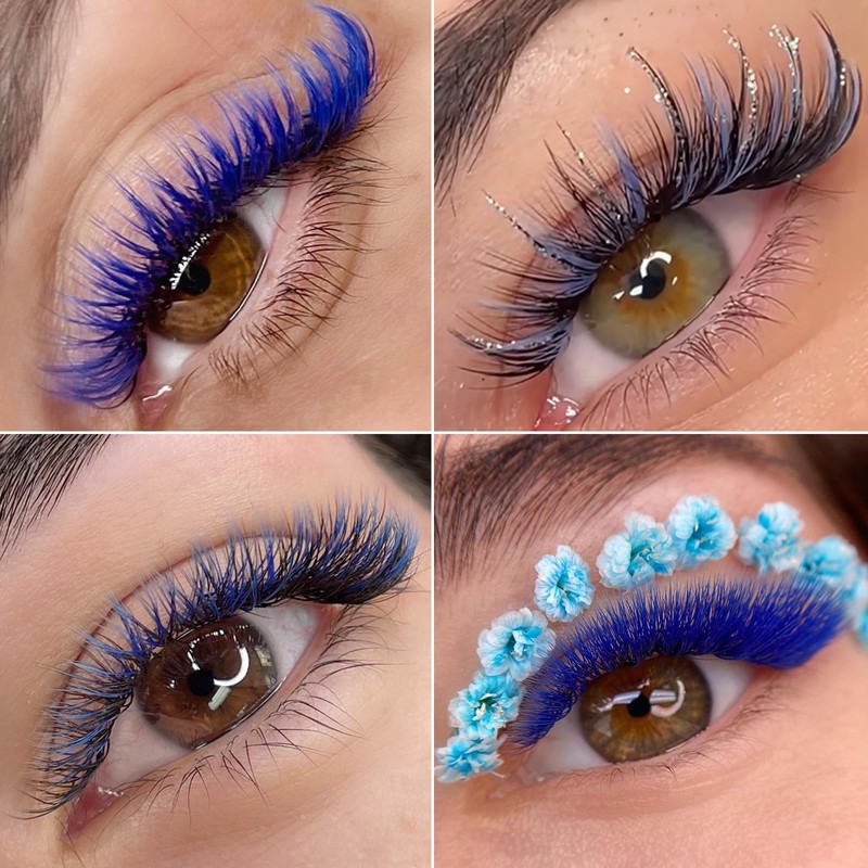 Colored Lash Extensions, 16 Rows Cashmere lash extensions, 0.07 D