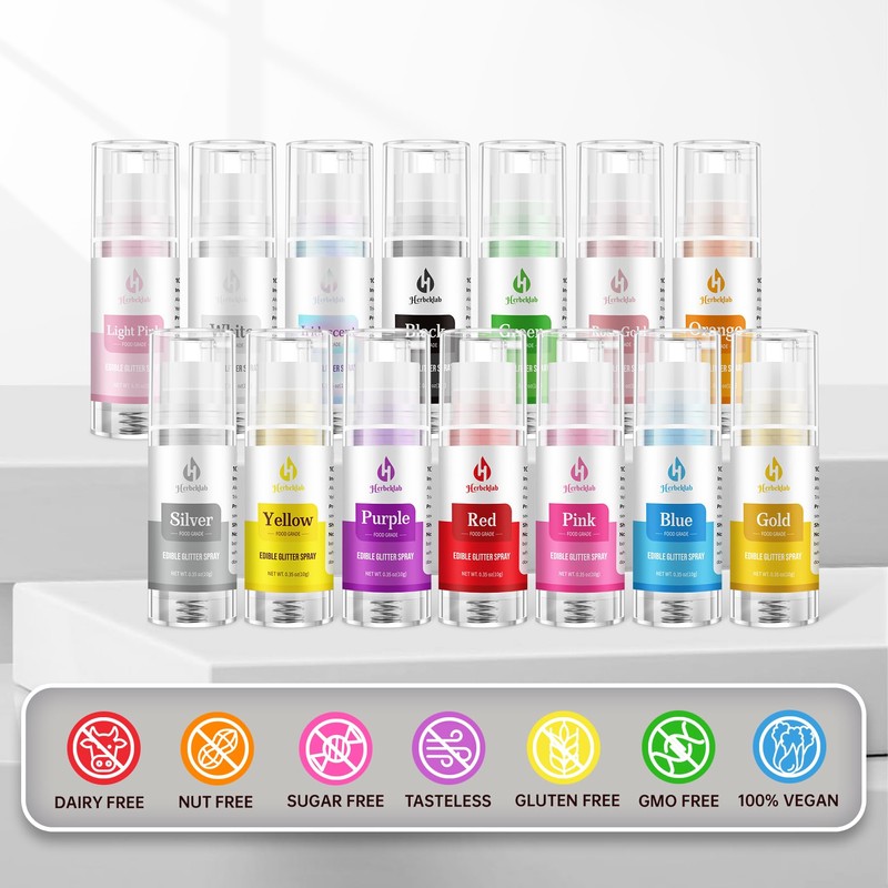 Orange Edible Glitter Spray – Herbeklab 10g Food Grade Edible