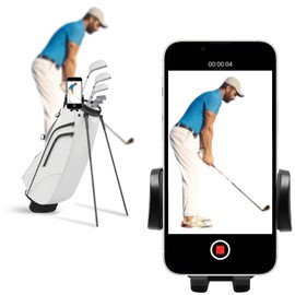 ONHAWKS-Golf Cart Cell Phone Holder Record Swing and Putting Accessories| Selfie Putter Training Aid Works with Any Golf Bag, Club and Alignment Sticks