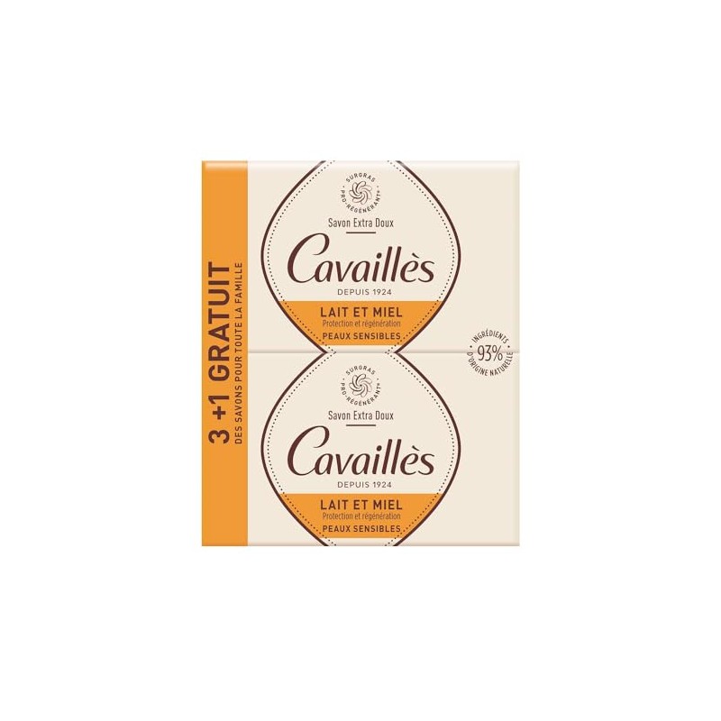 ROGE CAVAILLES Savon Surgras Extra-Doux Lait de Miel (Lot de