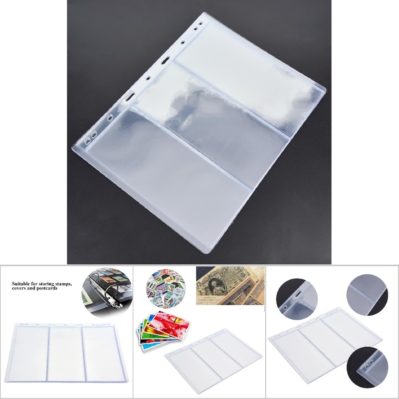 10Pcs Stamp Album Page Sheets Universal 9-Holes for Standard Stamp