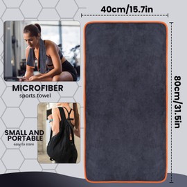 JRHSLCXLT 3 Pack Microfibre Sports Towel Fast Drying & Absorbent Gym Towel Men Workout Sweat Towels for Gym Fitness,Yoga, Camping Black Towels (40x80cm)