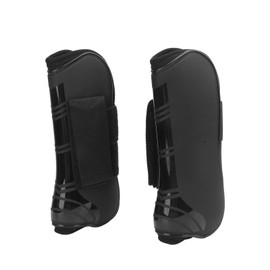 4pcs Horse Tendon Boots Protective Lightweight and Adjustable Boots for Horse JumpingBlack Set of 2 Front Leg Boots (L)